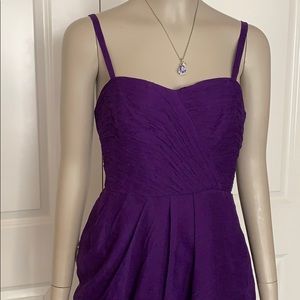 J. Crew Silk Chiffon Purple Cocktail Midi Dress